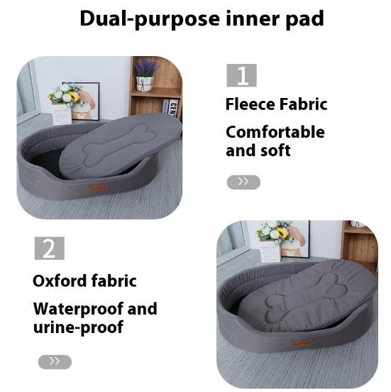 GraySnout Waterproof Polar Fleece Dog Bed