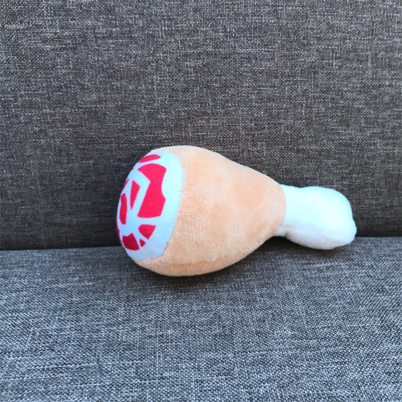 GraySnout Bite-Resistant Food-Shaped Plush Dog Toy Set