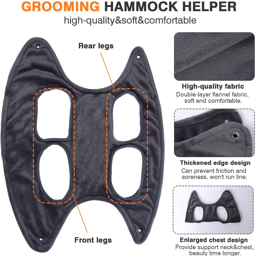 GraySnout Grooming Hammock Harness — Calm Restraint for Nail Trims