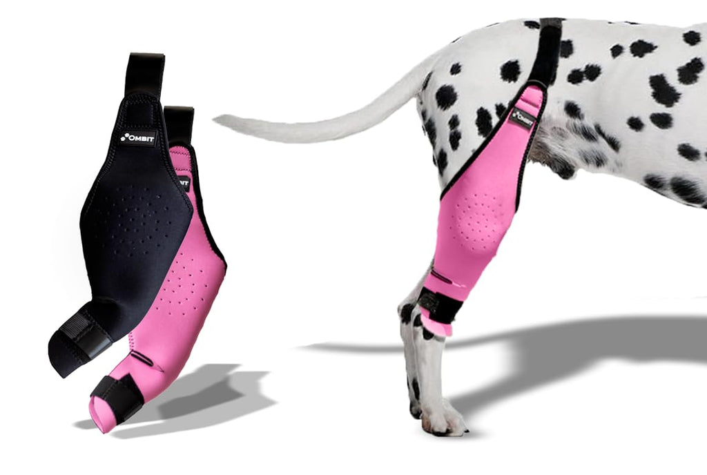 Dog Leg Sleeve to Stop Licking - Pink & Black Medium Hind Leg Support Comfortable Dog Cone Alternative Dog Knee Brace for Torn ACL Hind Leg Durable Lick Sleeve for Dogs Rear Leg Hip Stabilizer