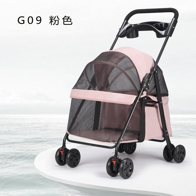 GraySnout Lightweight Foldable Pet Stroller — Small & Medium Dogs