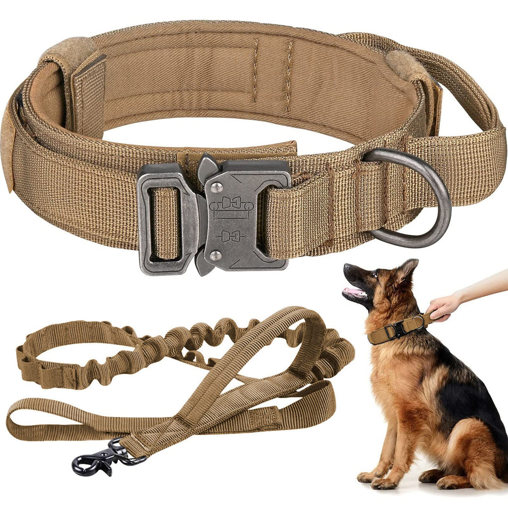 GraySnout Tactical Collar & Bungee Leash Set — Heavy Duty XL