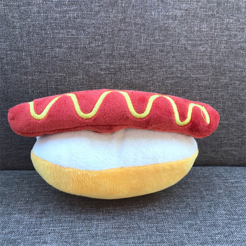 GraySnout Bite-Resistant Food-Shaped Plush Dog Toy Set