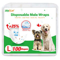 GraySnout Disposable Male Dog Wraps — 100 Count Ultra-Absorbent