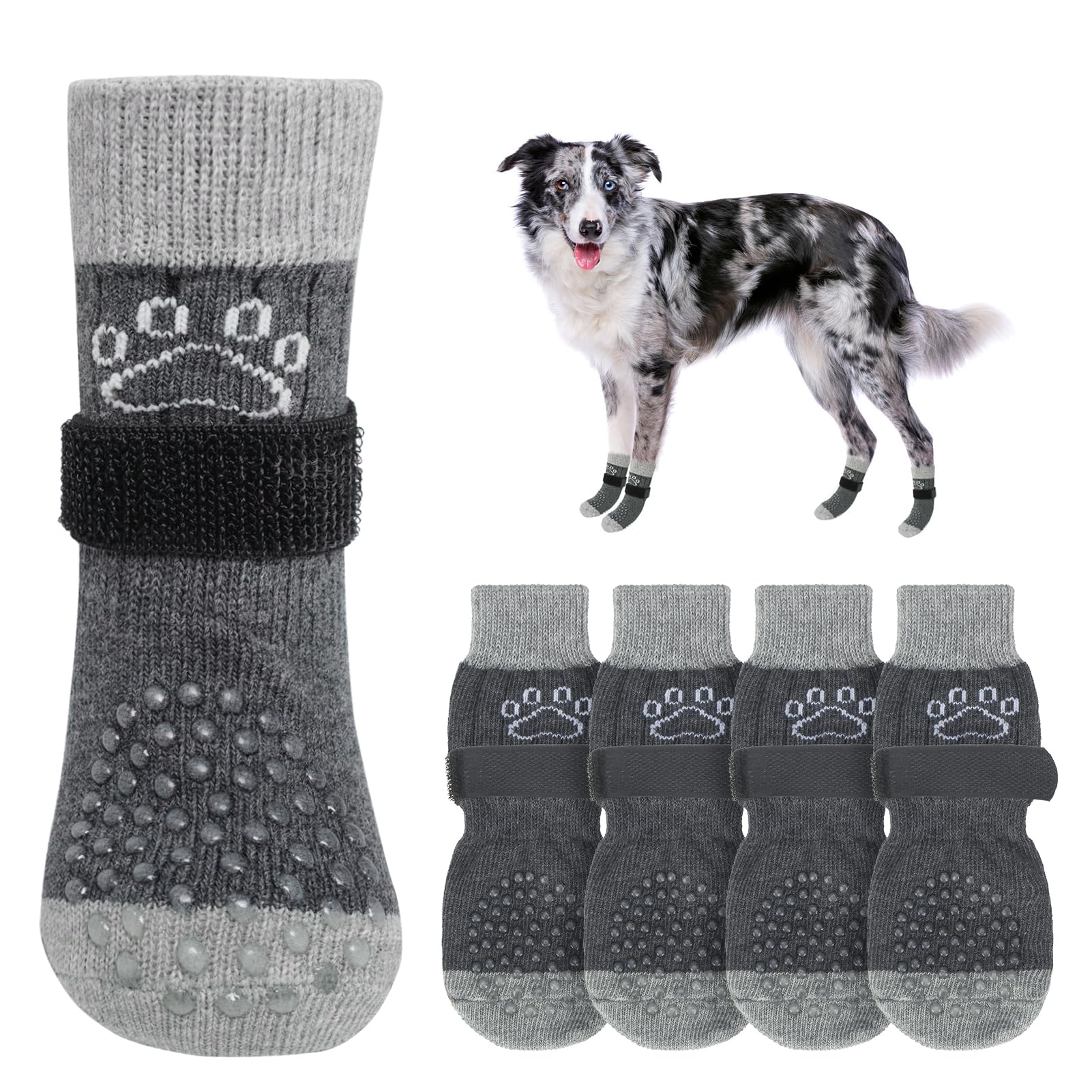 GraySnout Anti-Slip Dog Grip Socks — Medium