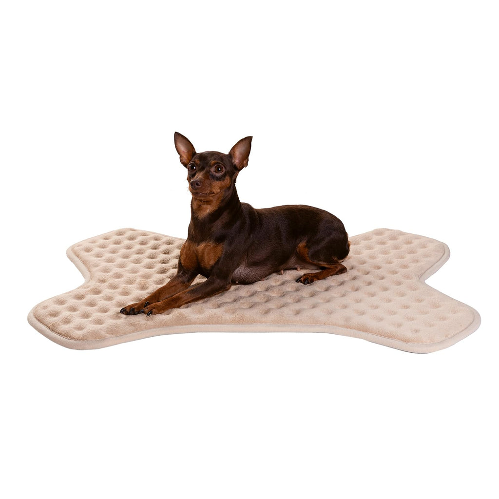 GraySnout Memory Foam Dog Crate Mat — Bone Shape, Machine Washable (20x28")