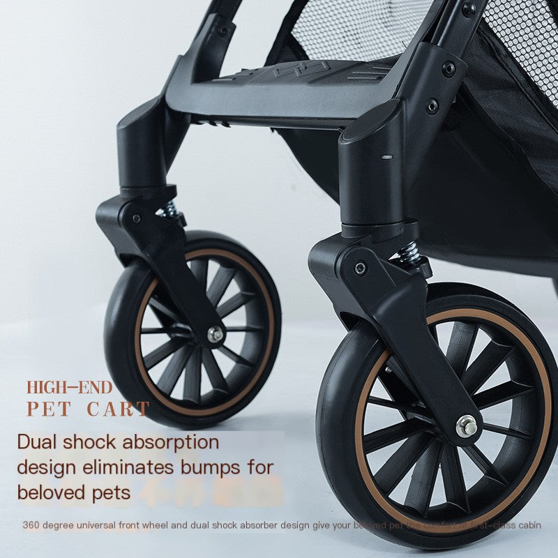 GraySnout Auto-Fold Electric Pet Stroller — Senior Dog Luxury Ride