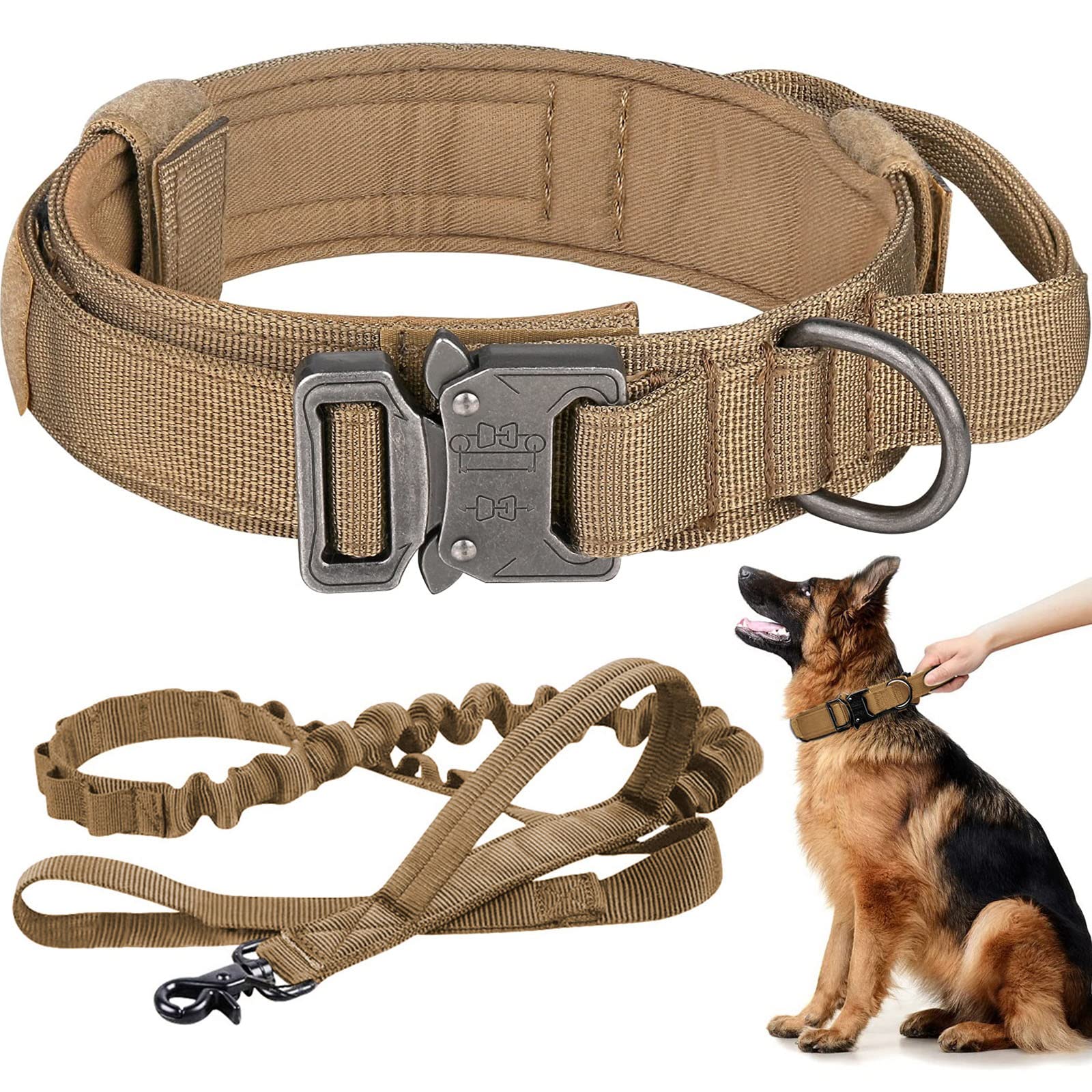 GraySnout Tactical Collar & Bungee Leash Set — Heavy Duty XL