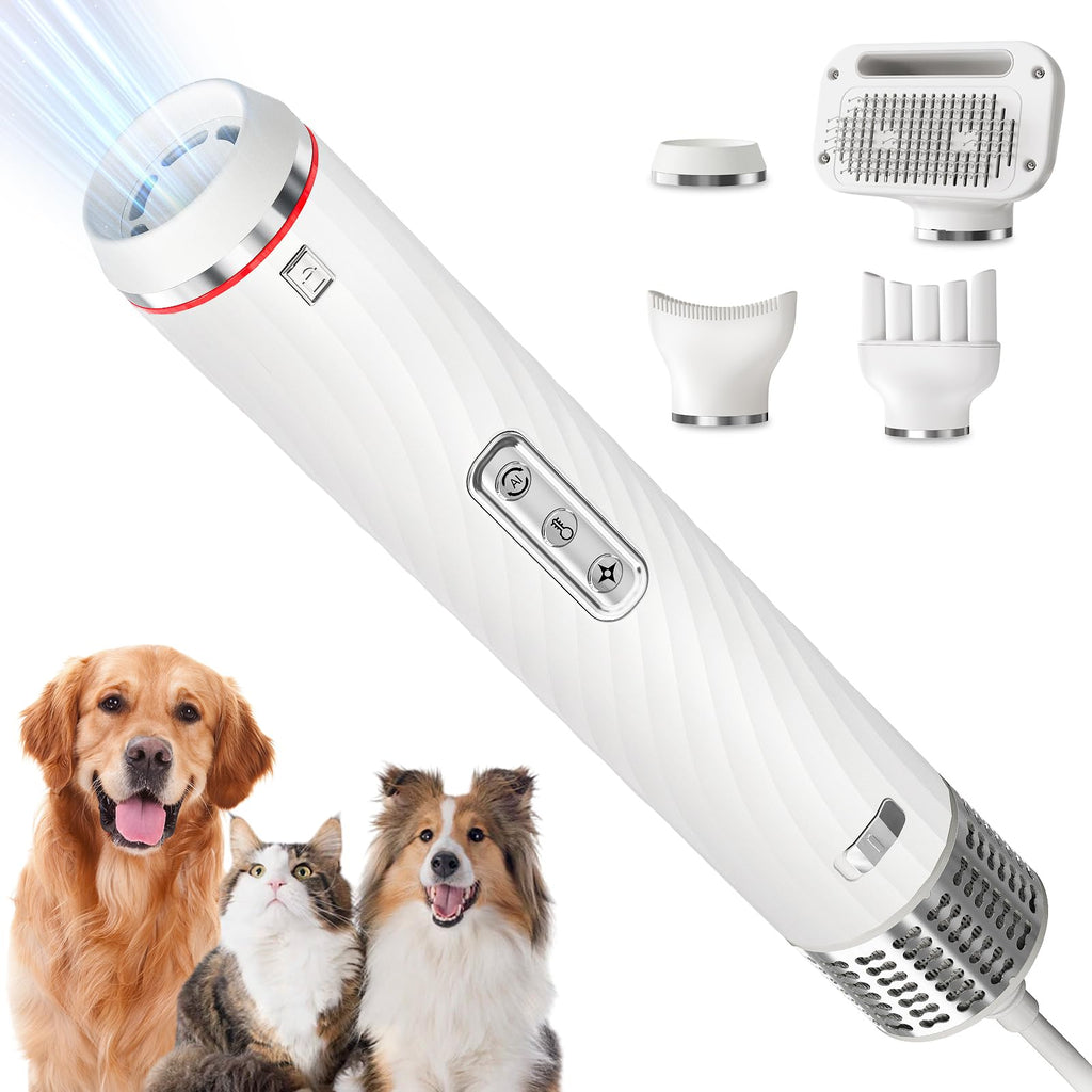 GraySnout High-Velocity Dog Dryer Kit with Slicker Brush