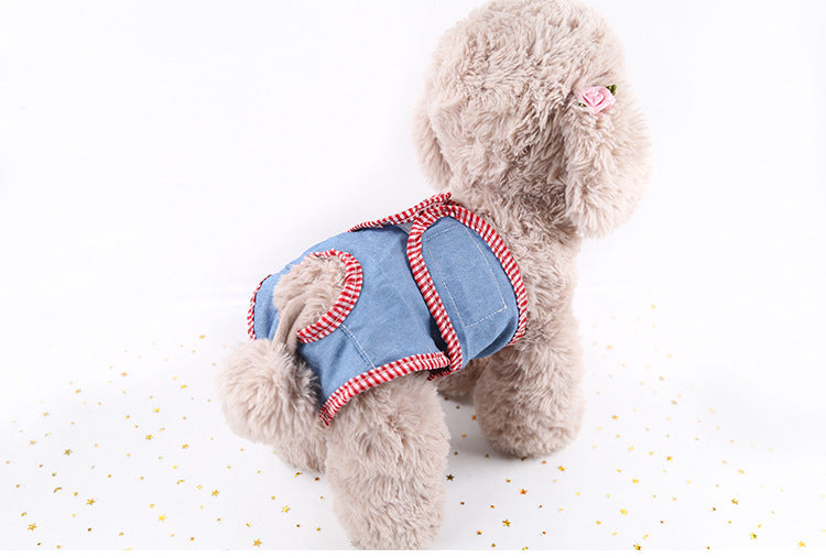 Denim Chiffon Physiological Pants for Small Dogs