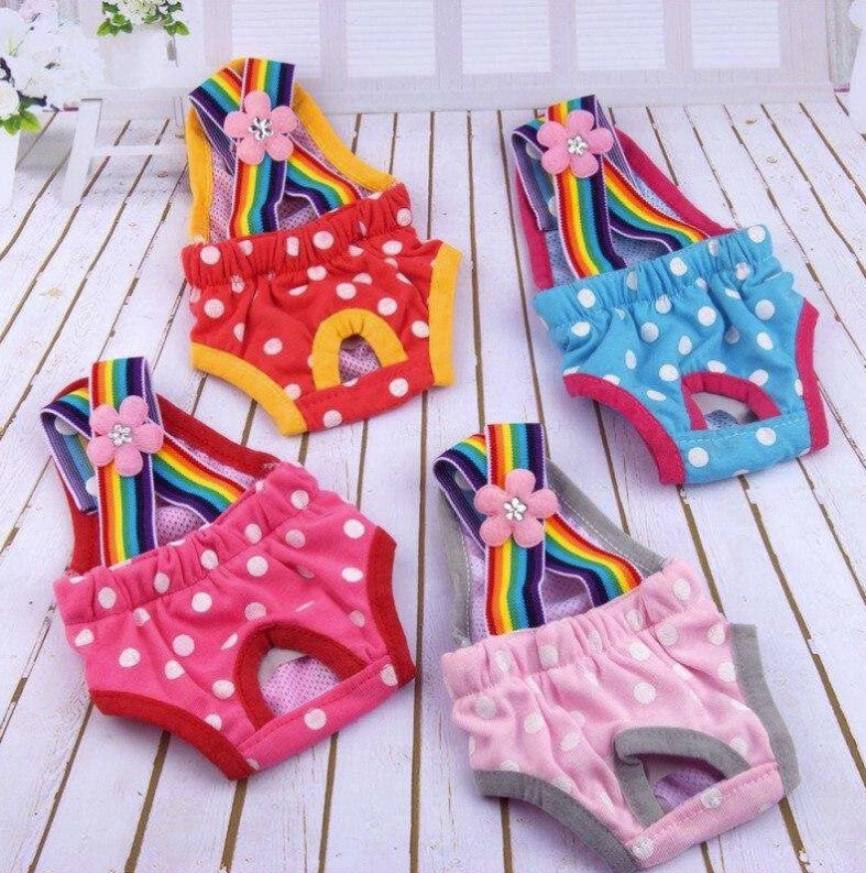 GraySnout Striped Washable Hygiene Pants for Female Dogs