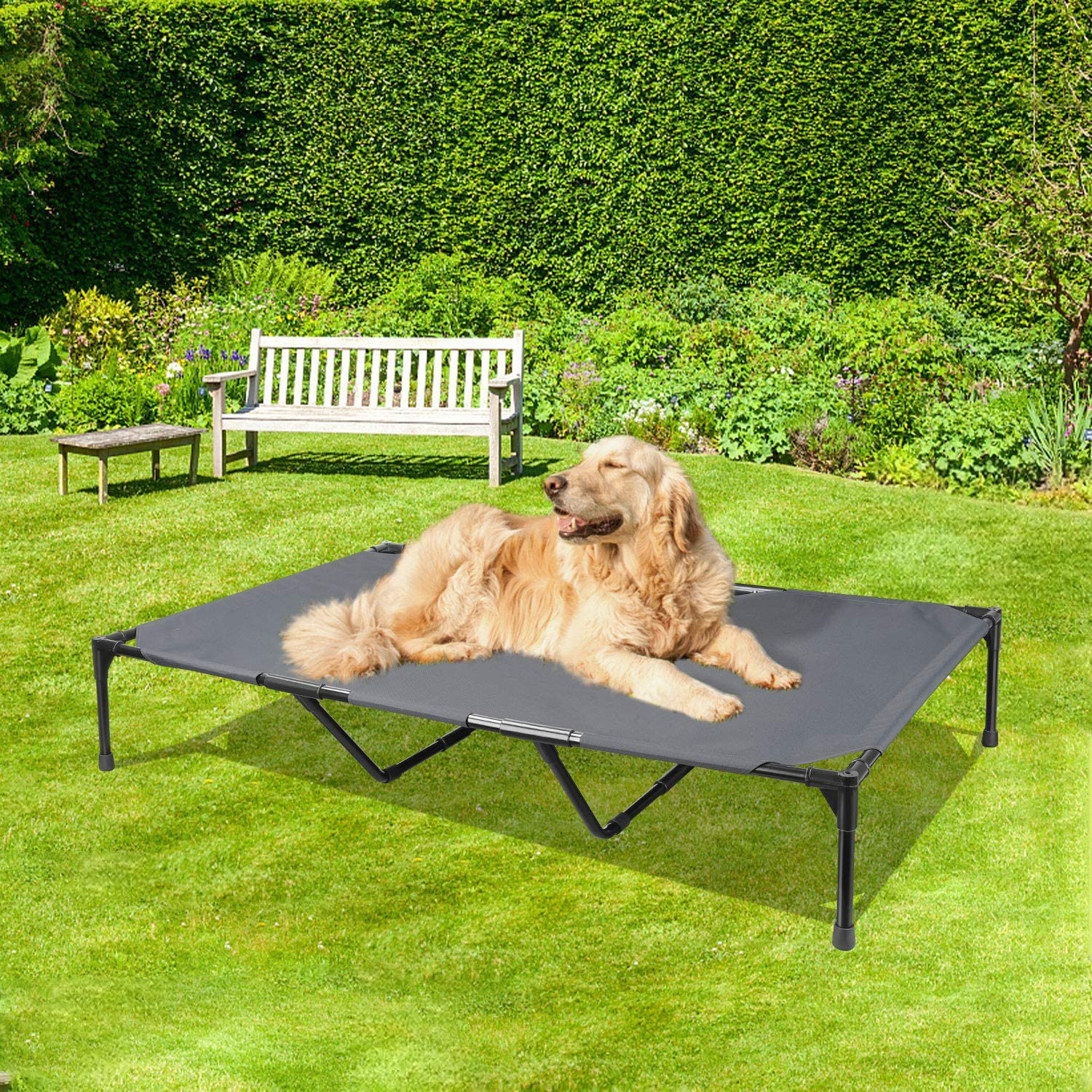 GraySnout Elevated Outdoor Dog Cot Bed — Large