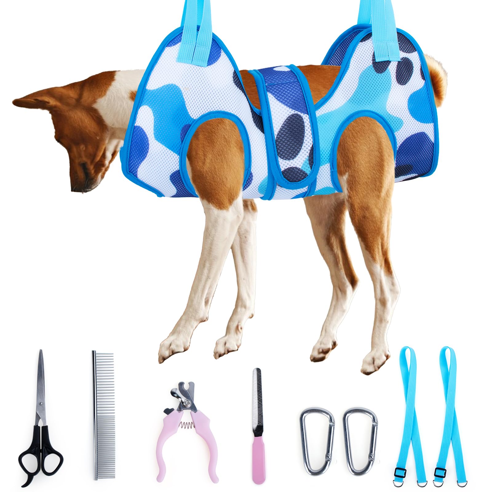 GraySnout Grooming Hammock with Nail Care Kit