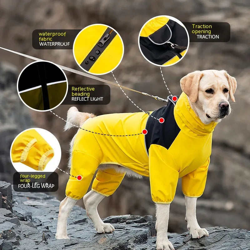 GraySnout Waterproof Dog Shell Jacket (4-Leg Coverage)