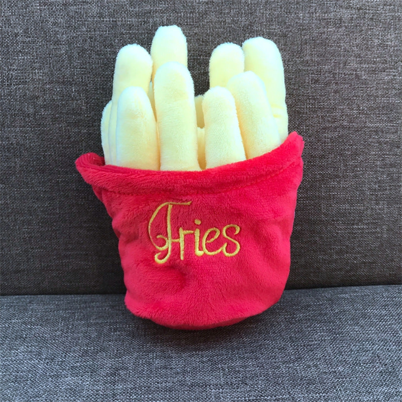 GraySnout Bite-Resistant Food-Shaped Plush Dog Toy Set