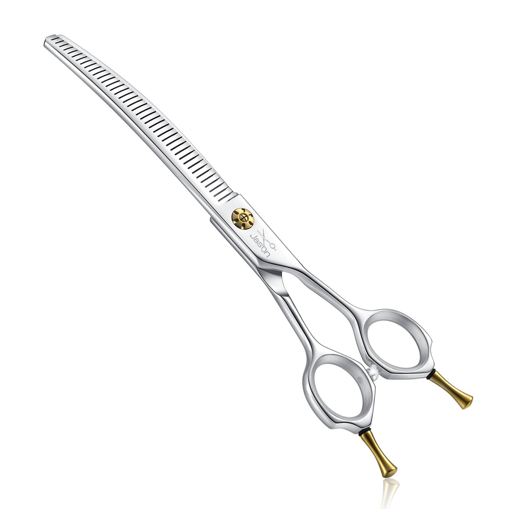 GraySnout Curved Thinning Shears — 40-Tooth Professional Blender