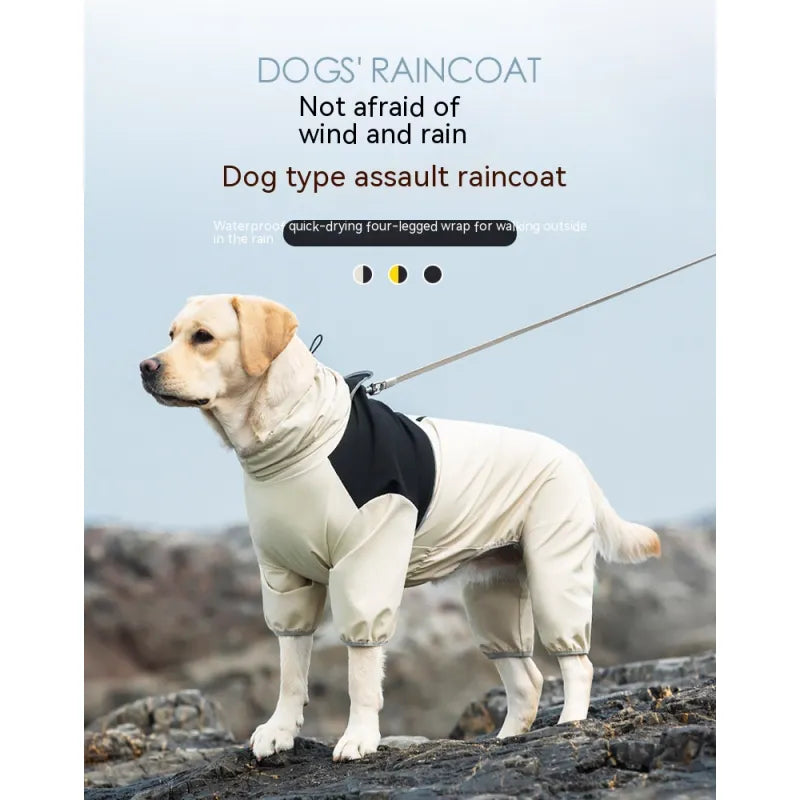 GraySnout Waterproof Dog Shell Jacket (4-Leg Coverage)