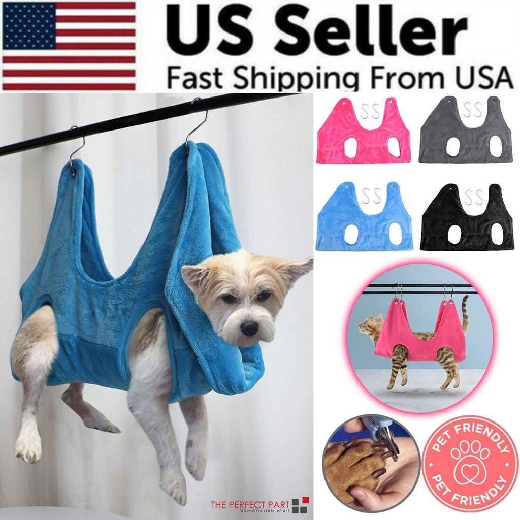 GraySnout Grooming Hammock Harness — Calm Restraint for Nail Trims