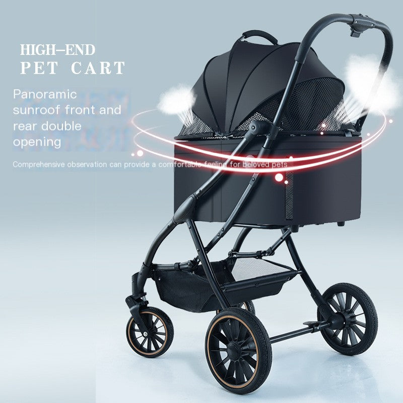GraySnout Auto-Fold Electric Pet Stroller — Senior Dog Luxury Ride