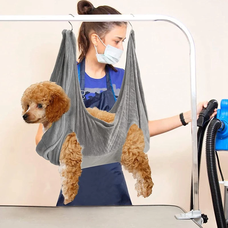 GraySnout Grooming Hammock Harness — Calm Restraint for Nail Trims
