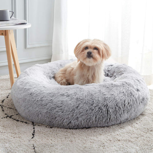 GraySnout Anti-Anxiety Donut Calming Dog Bed — Faux Fur