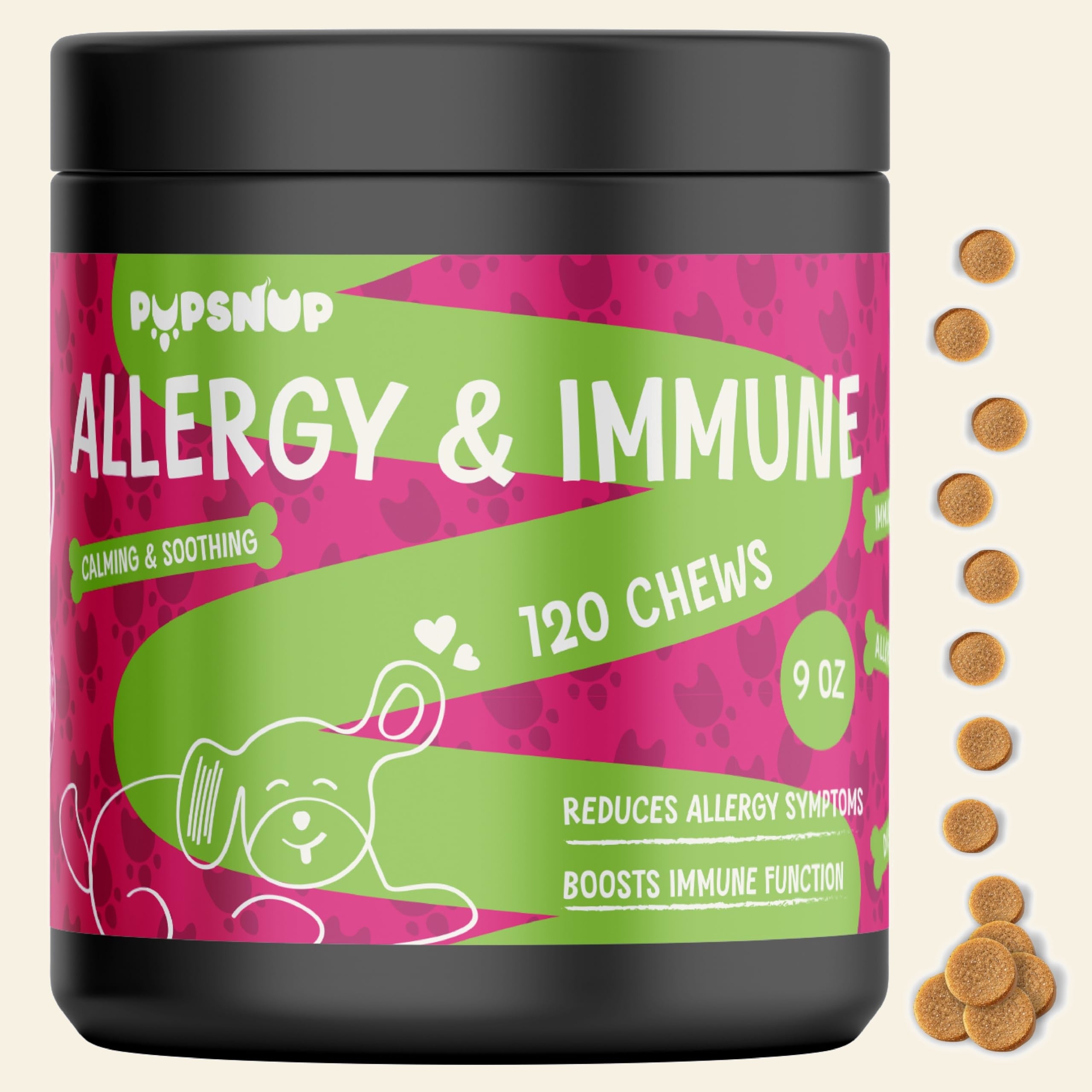 GraySnout Allergy & Immune Probiotic Chews for Dogs (120ct)