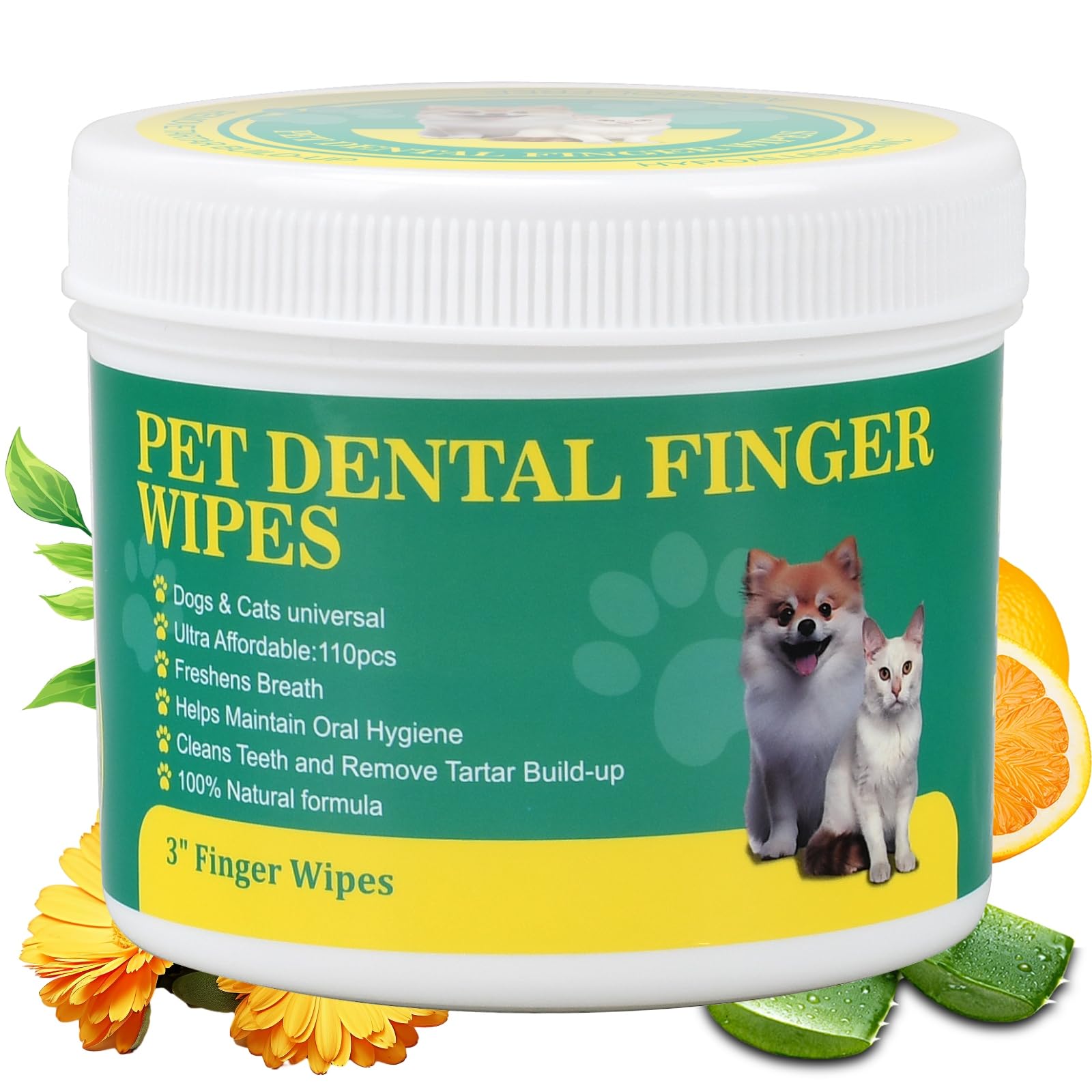 GraySnout Dog Dental Finger Wipes (110-Pack)
