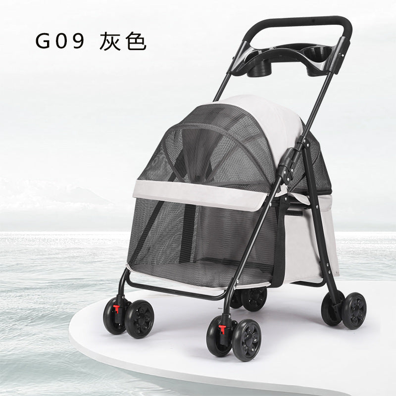 GraySnout Lightweight Foldable Pet Stroller — Small & Medium Dogs