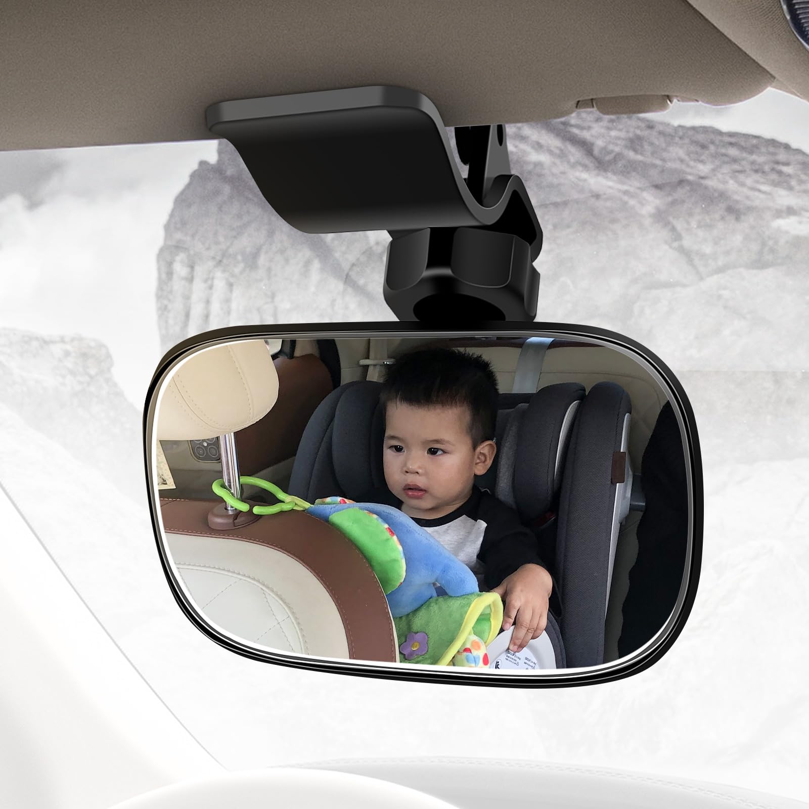 GraySnout Rear Seat Car Mirror — Safe View for Dogs & Kids