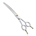 GraySnout Curved Thinning Shears — 40-Tooth Professional Blender