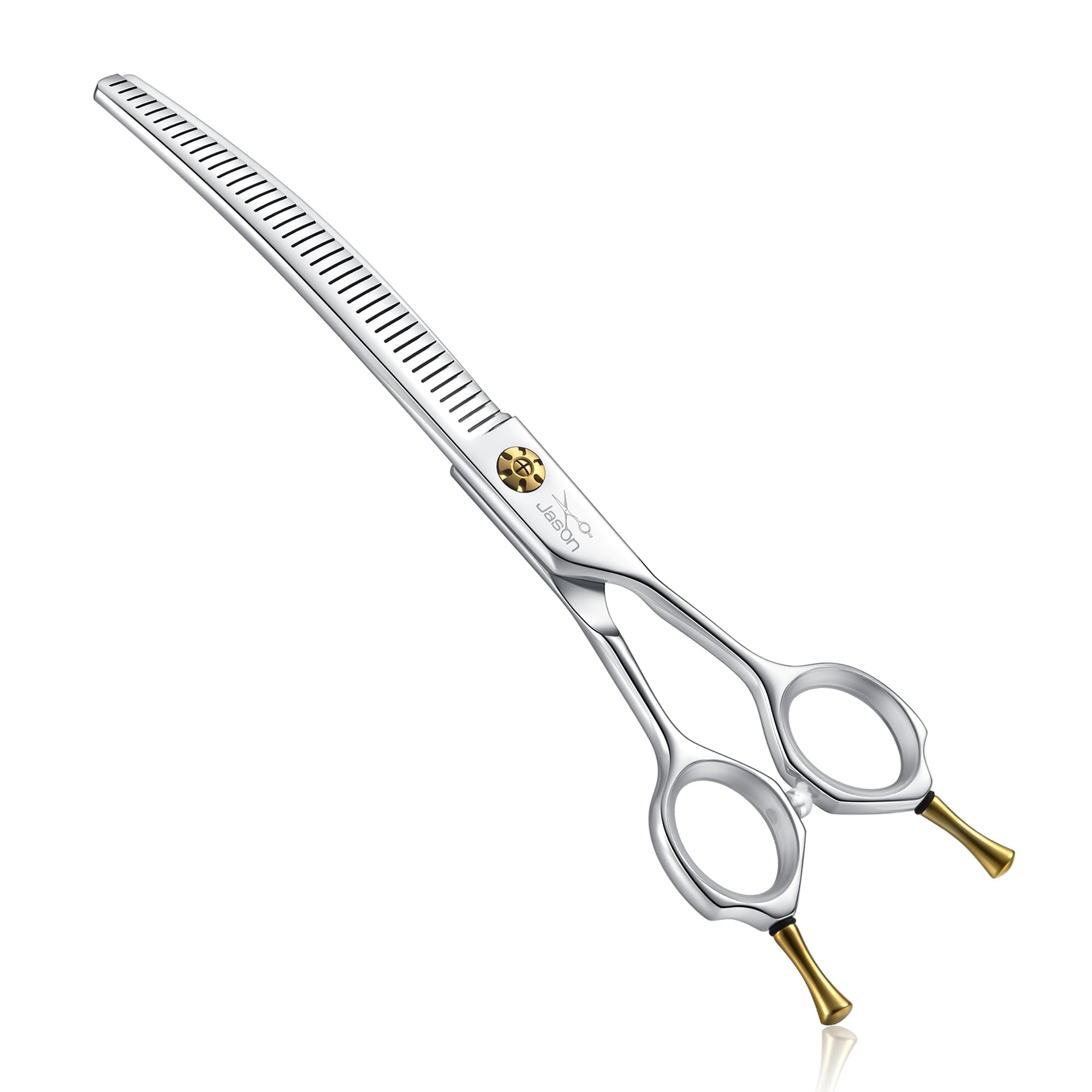 GraySnout Curved Thinning Shears — 40-Tooth Professional Blender