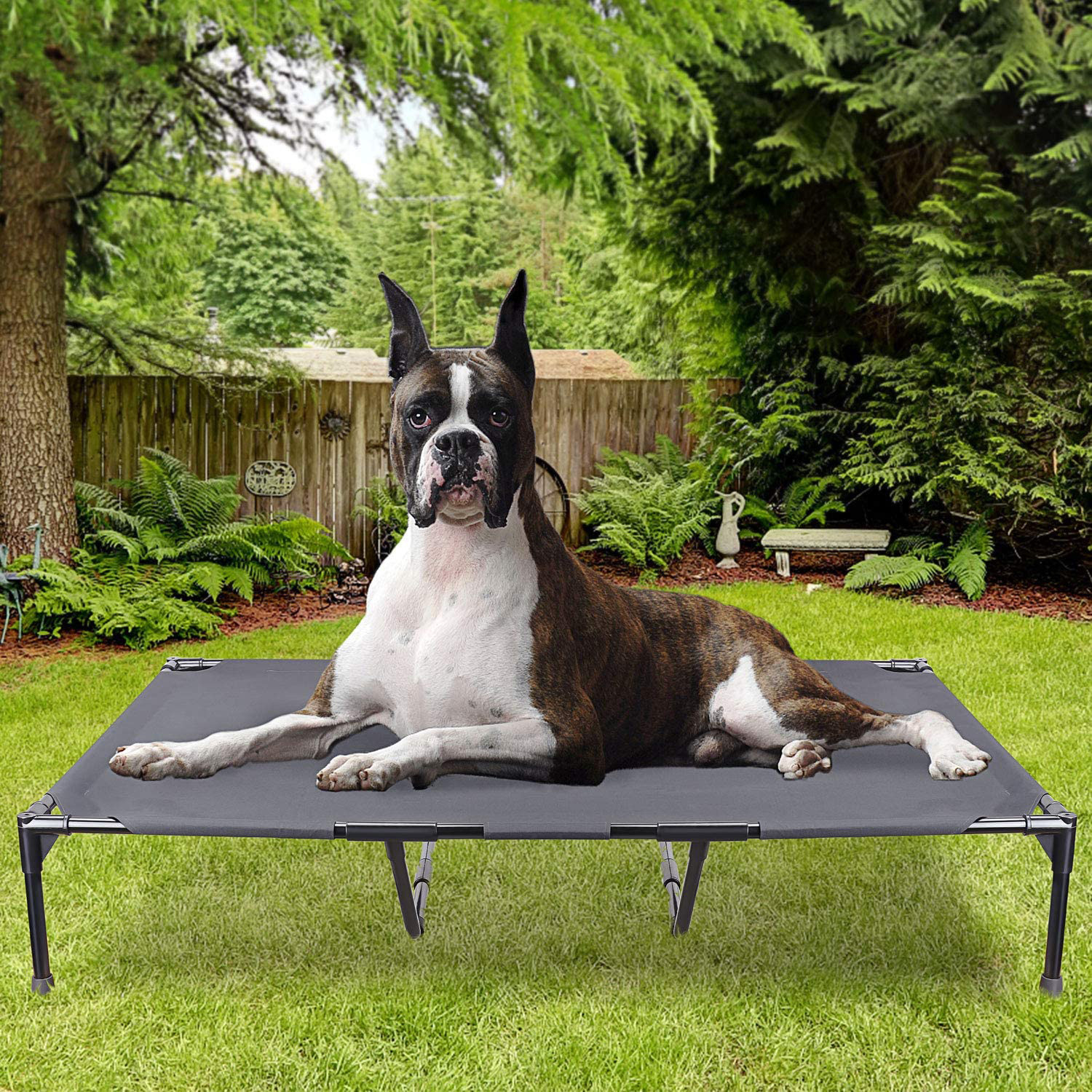 GraySnout Elevated Outdoor Dog Cot Bed — Large