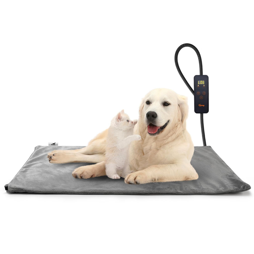 GraySnout Heated Dog Pad — 6-Temp with Timer & Chew-Resistant Cord