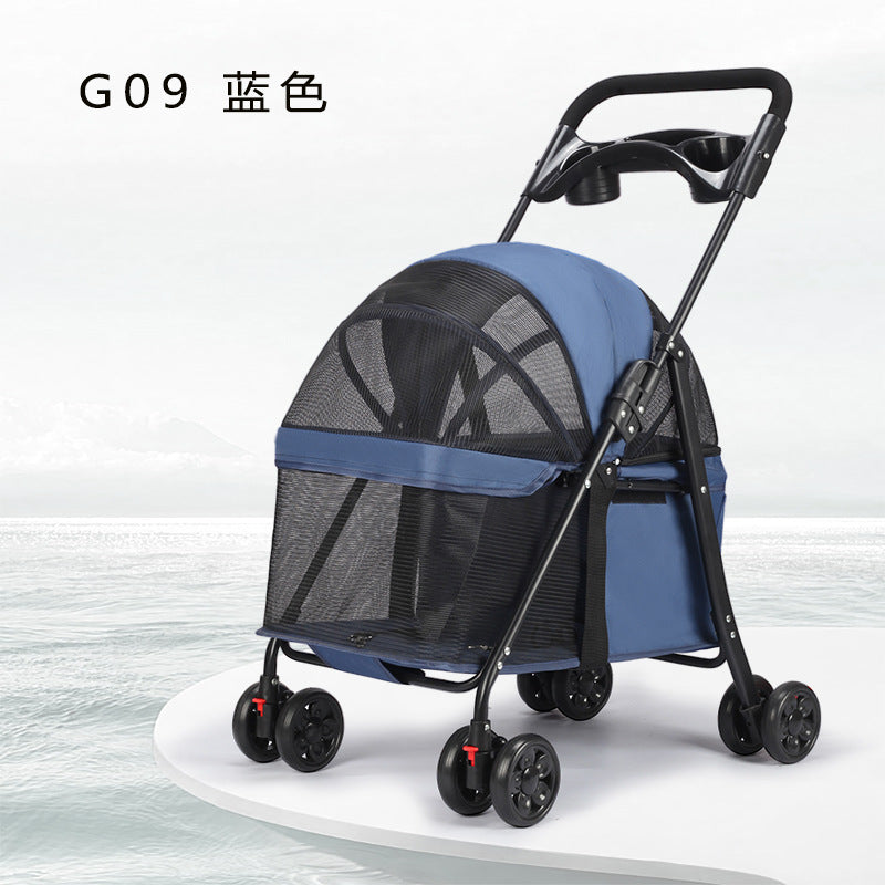 GraySnout Lightweight Foldable Pet Stroller — Small & Medium Dogs