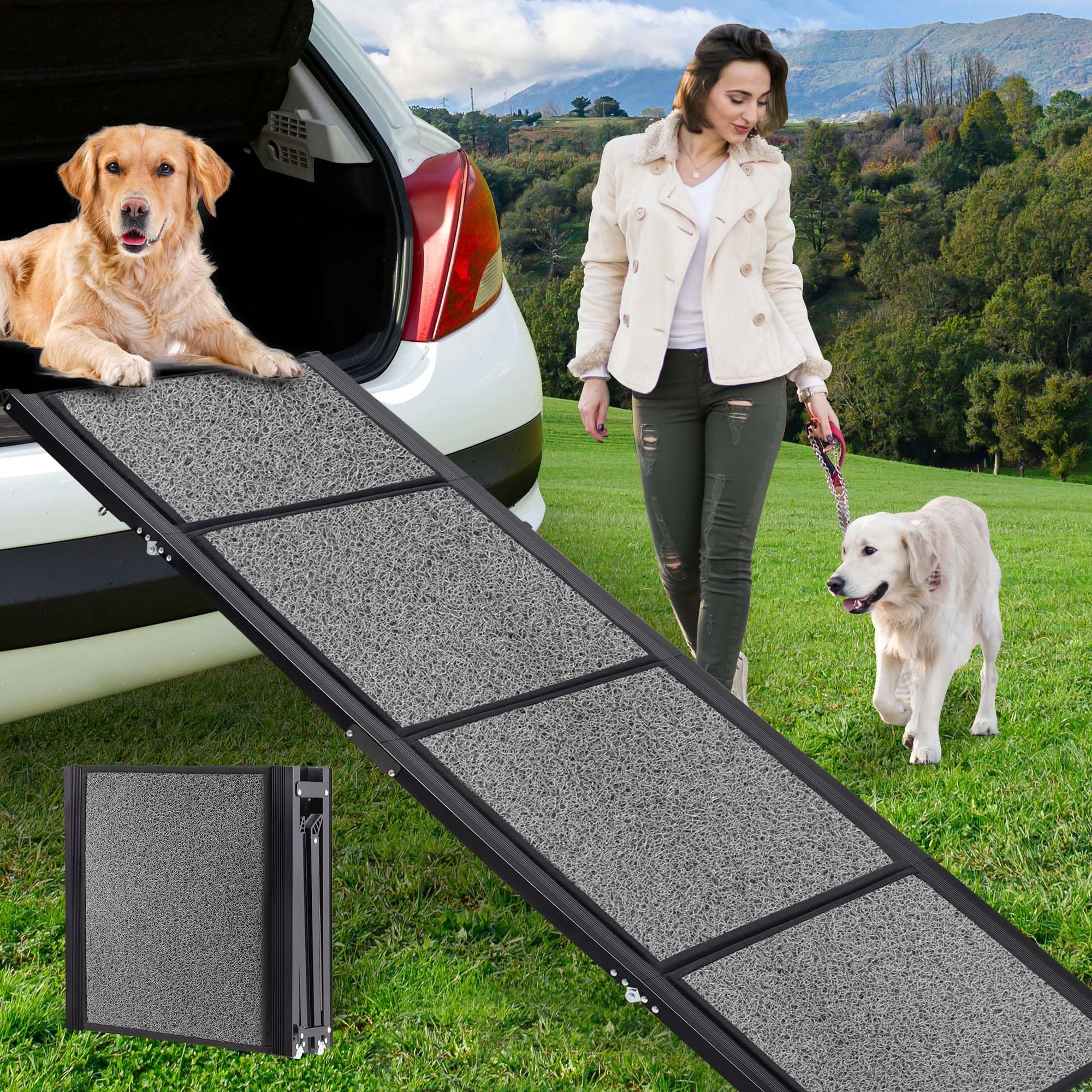 GraySnout Extra-Wide Folding Car Ramp — 250 lb Capacity