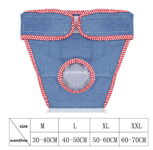 Denim Chiffon Physiological Pants for Small Dogs