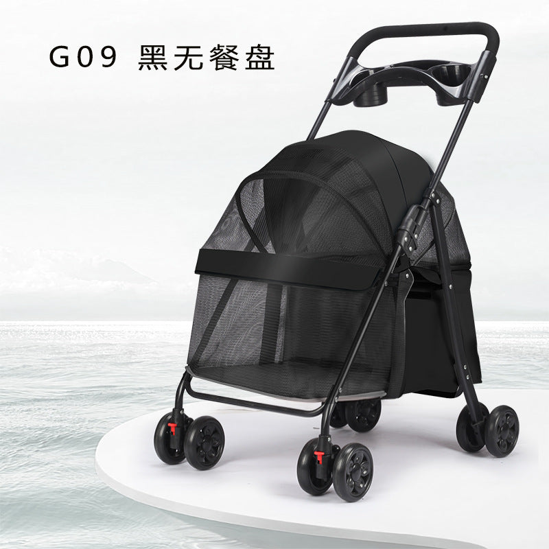 GraySnout Lightweight Foldable Pet Stroller — Small & Medium Dogs