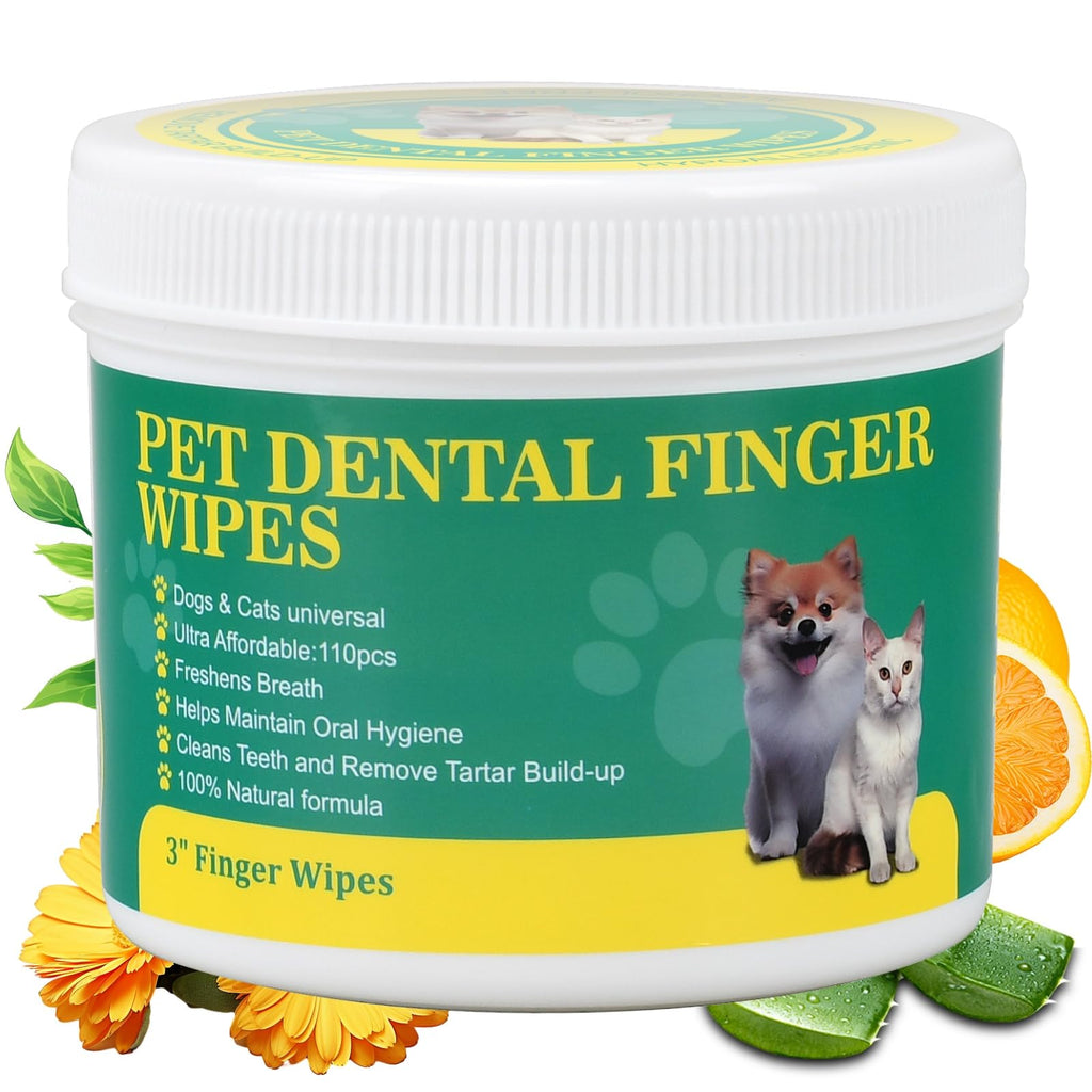 GraySnout Dog Dental Finger Wipes (110-Pack)