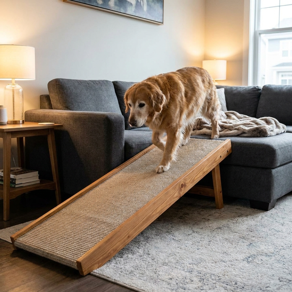 GraySnout WoodStep Premium Dog Ramp - wooden non-slip dog ramp